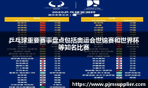 乒乓球重要赛事盘点包括奥运会世锦赛和世界杯等知名比赛