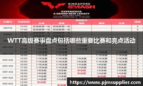 WTT高级赛事盘点包括哪些重要比赛和亮点活动